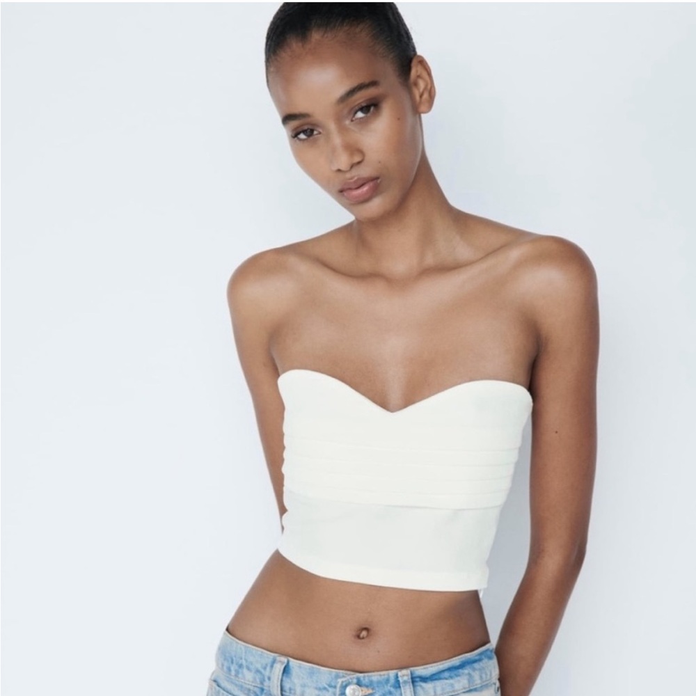 Zara Cropped Top with Pleated Details